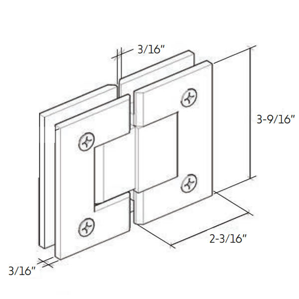Glass- to - Glass 180 Degree Hinge