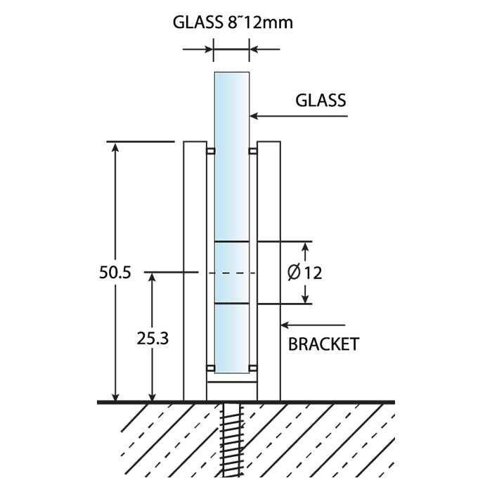 Glass clamp 2 x 2'' (Carton 50 pcs)