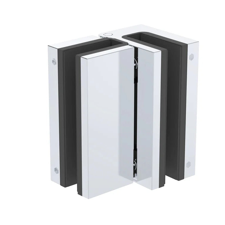 Heavy Duty Glass to Glass 90º - Plug in type, non glass cut - Square Hinge