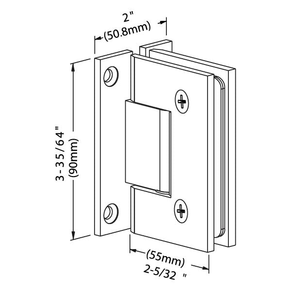 Wall Mount H-Back Hinge (Carton 20 pcs)