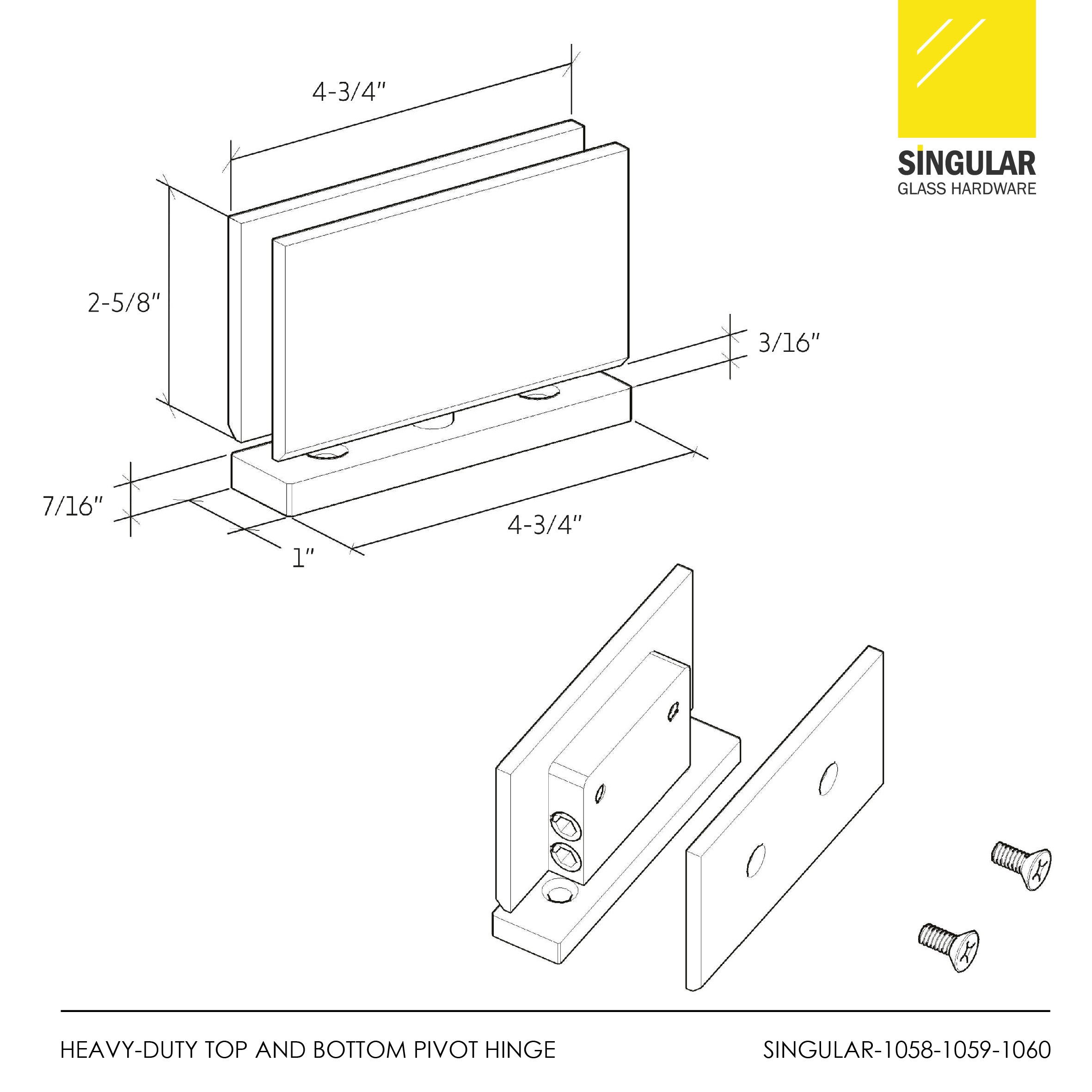 Heavy Duty Top and Bottom Pivot Hinge