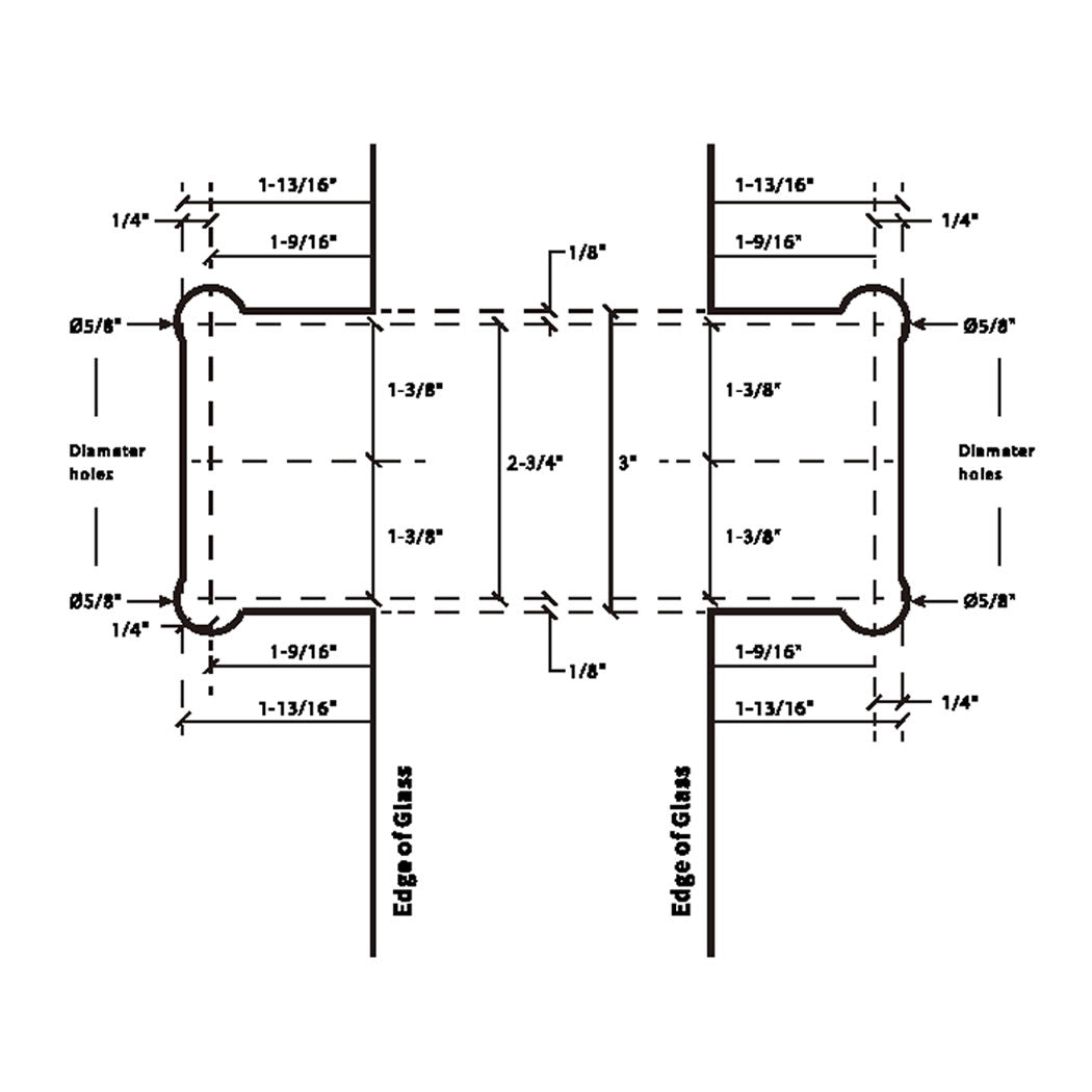 Heavy Duty Glass to Glass 180 Degree Hinge