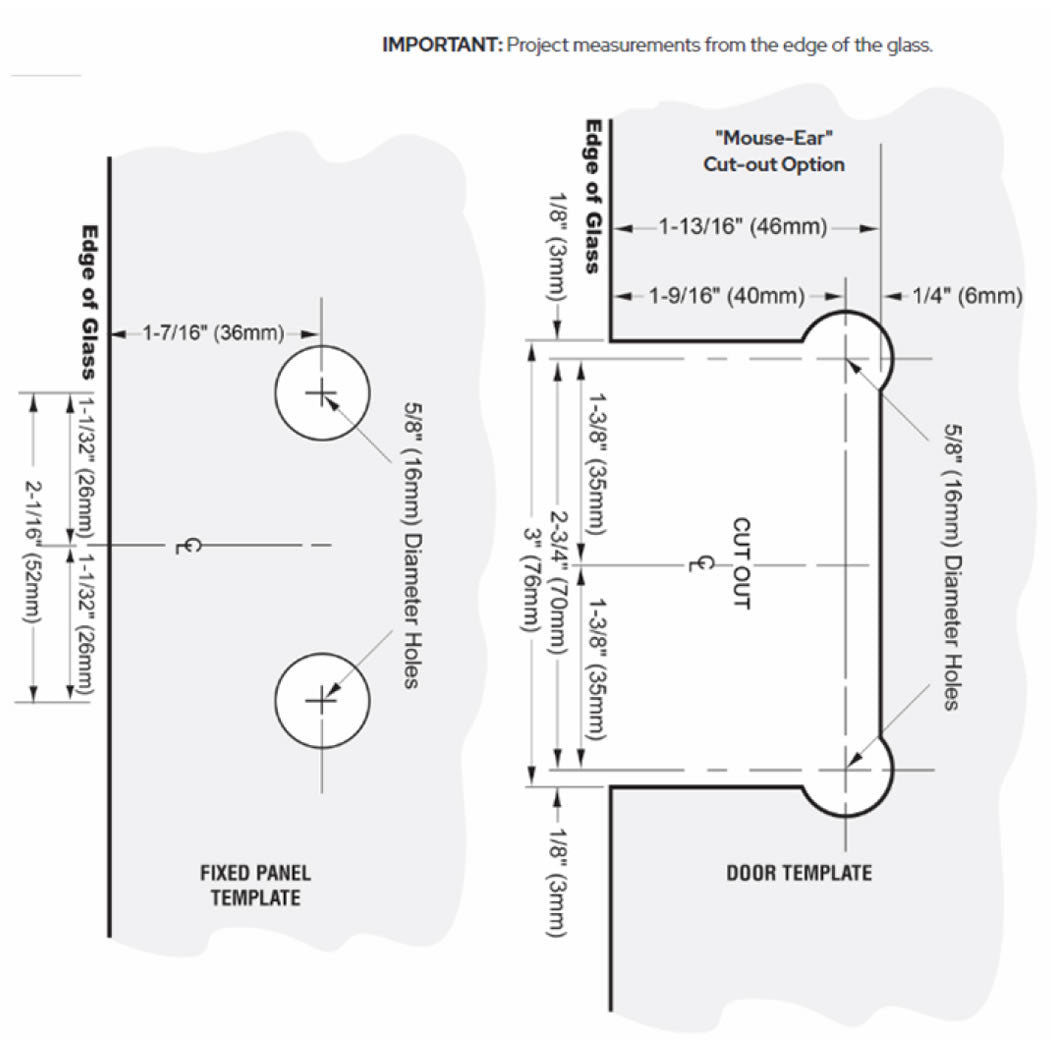 Heavy Duty Glass to Glass 90 Degree Hinge