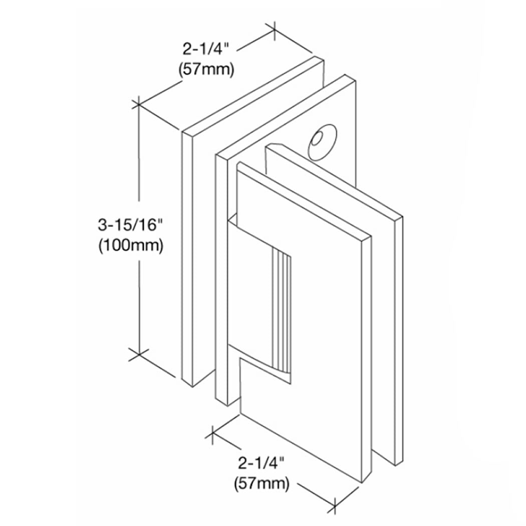 Heavy Duty Glass to Glass 90 Degree Hinge