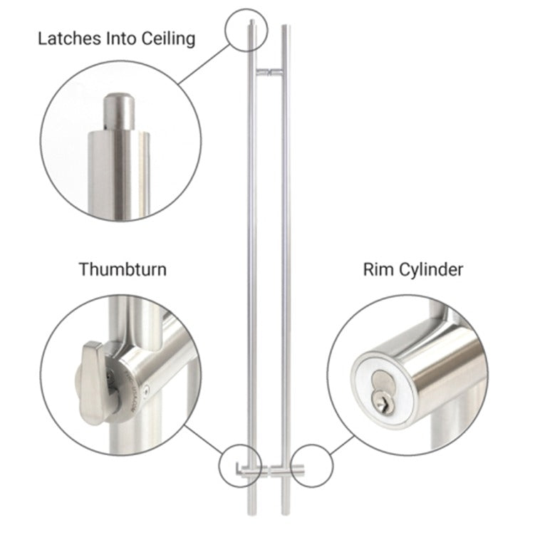 72" Round Locking Ladder Pull With 60" Center to Center Posts