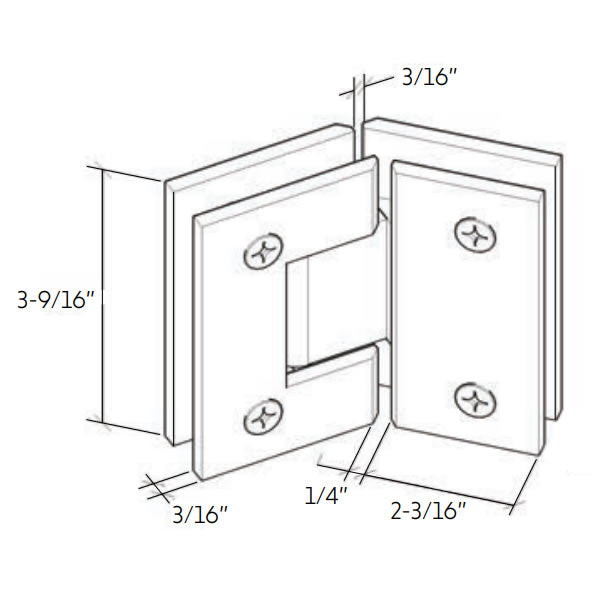 Glass- to - Glass 135 Degree Hinge