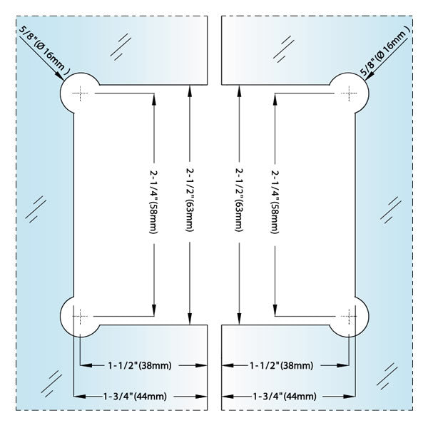 Glass- to - Glass 135 Degree Hinge